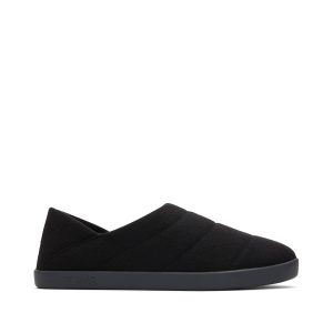 Ezra Black Faux Fleece Convertible Slipper