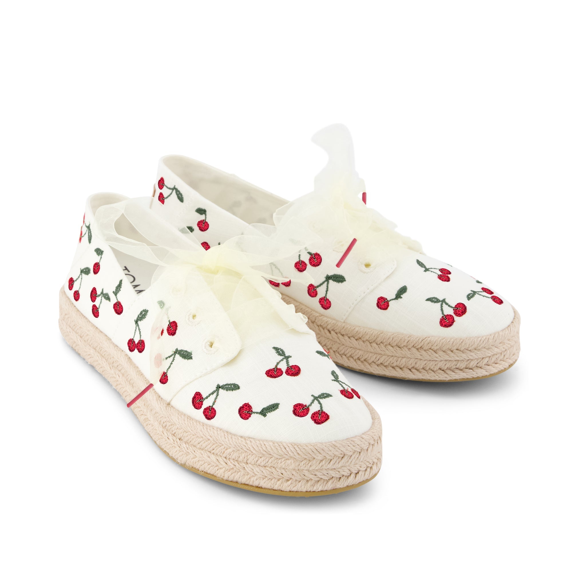 Womens Carolina Lace-Up Espadrille Cherry Embroidery - Image 4