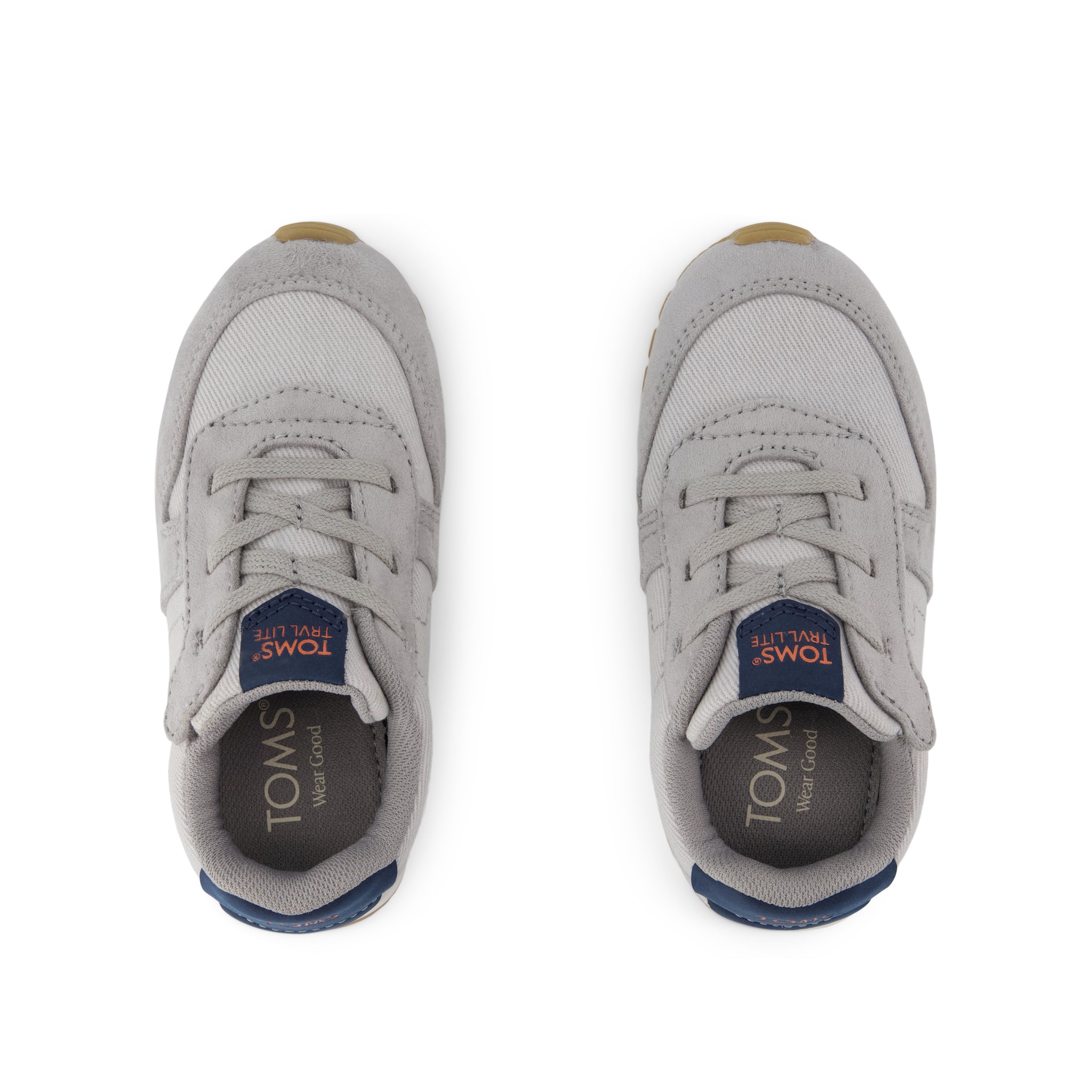 TRVL LITE Retro Runner Toddler Sneaker Water Repellent Grey Vintage Twill - Image 6
