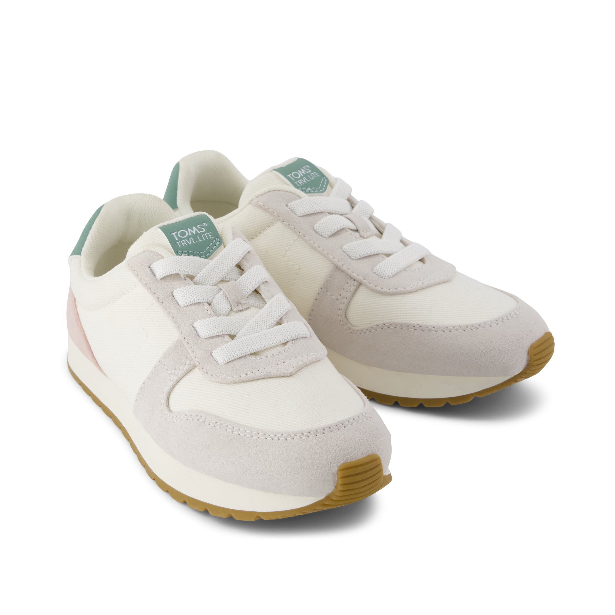 TRVL LITE Retro Runner Kids Sneaker Water Repellent Multi Egret Vintage Twill - Image 2