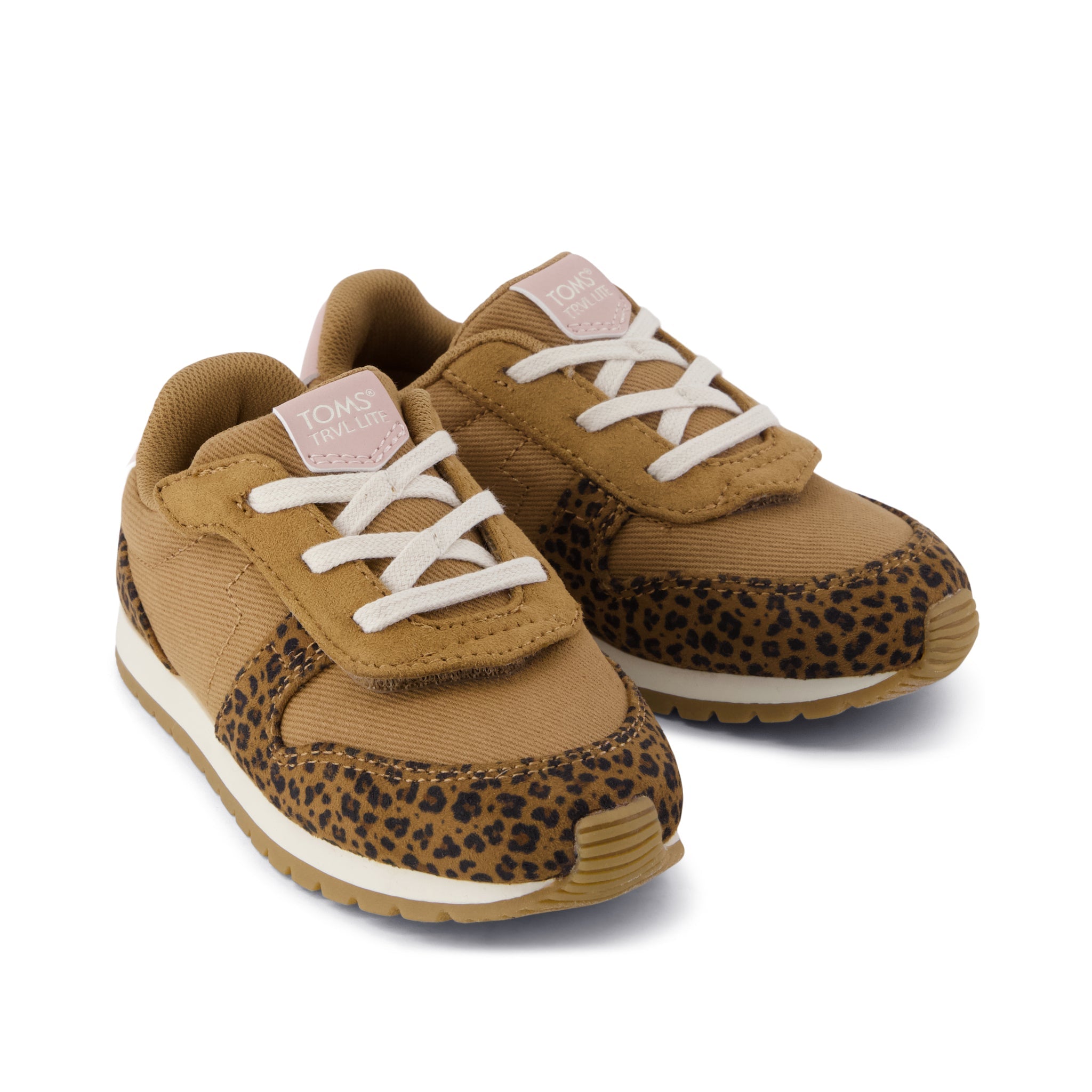 TRVL LITE Retro Runner Toddler Sneaker Water Repellent Toffee Leopard - Image 3