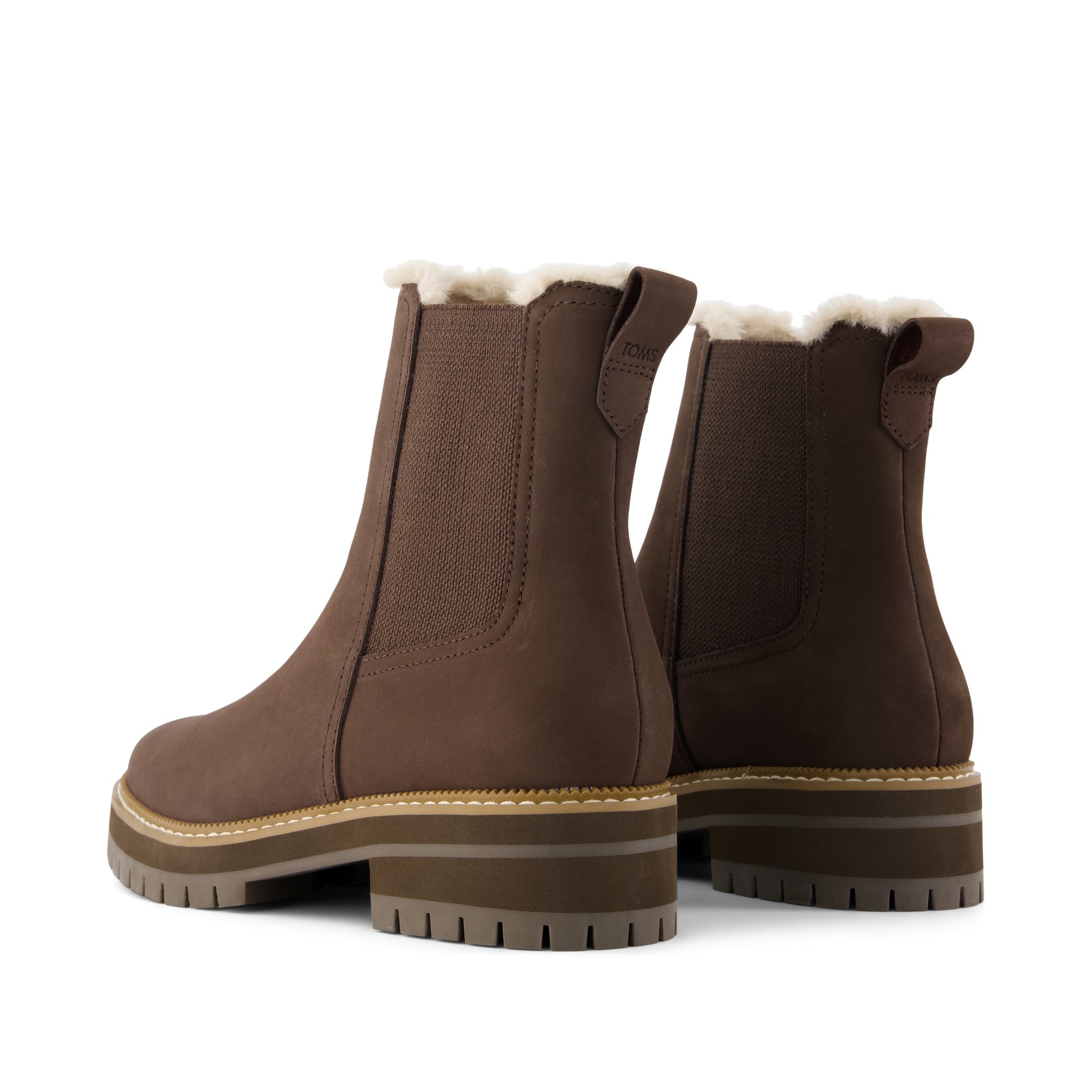 Womens Bennet Boot Water Resistant Chocolate Brown Nubuck Leather w/ Faux Fur - Image 3