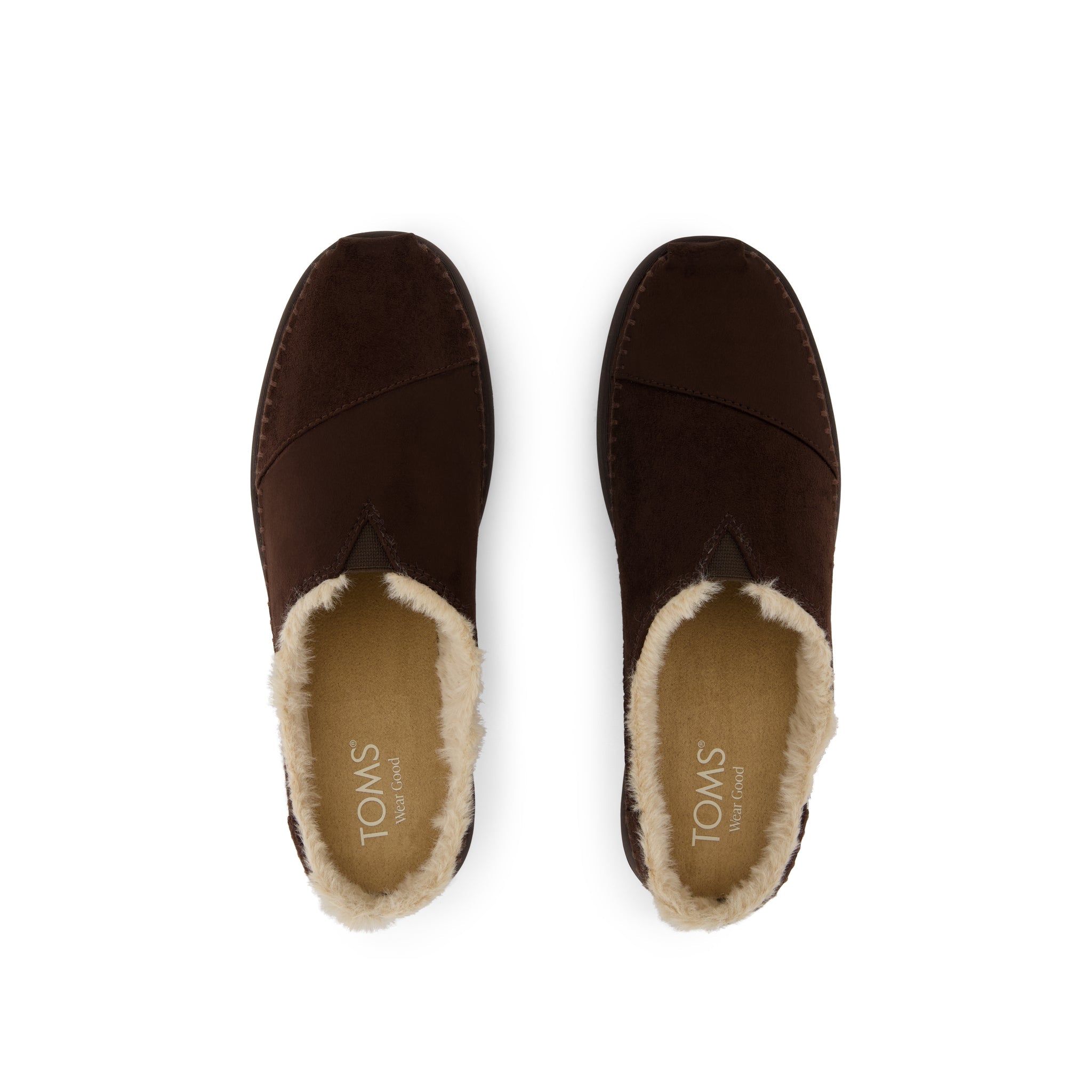 Womens Alpargata Ease Mule Chocolate Brown Microsuede w/ Faux Fur - Image 6