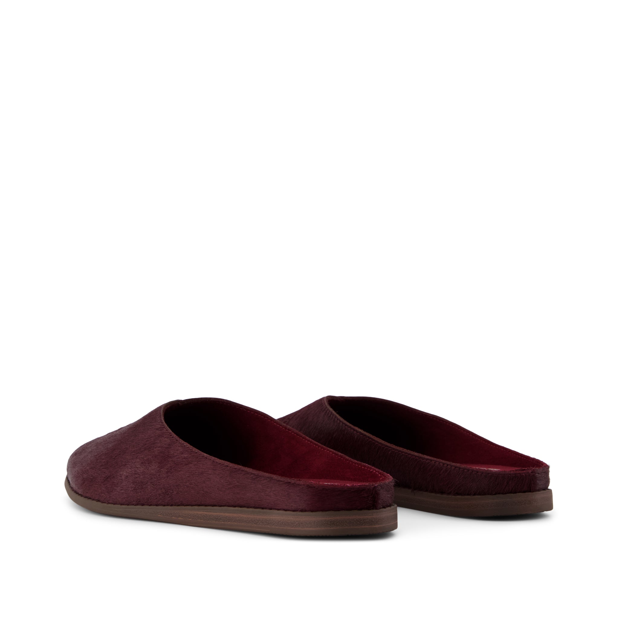 Womens Amelia Mule Dark Burgundy Hair Leather - Image 3