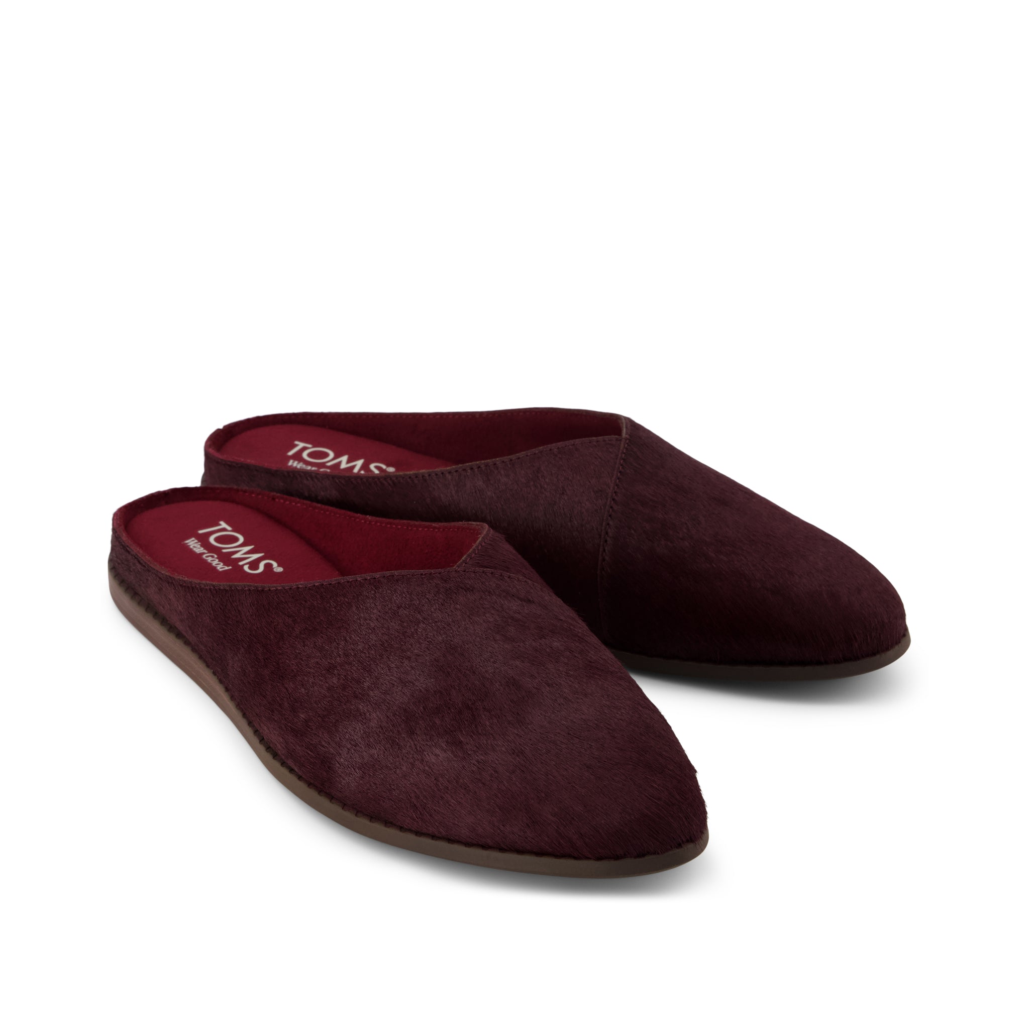 Womens Amelia Mule Dark Burgundy Hair Leather - Image 2