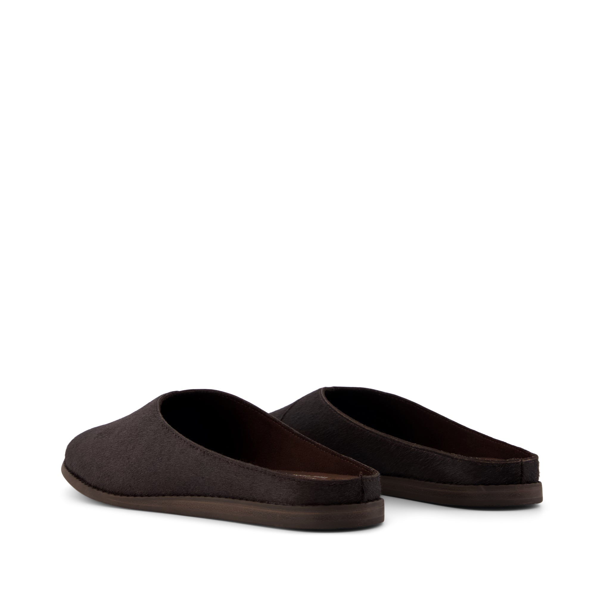Womens Amelia Mule Chocolate Brown Hair Leather - Image 4