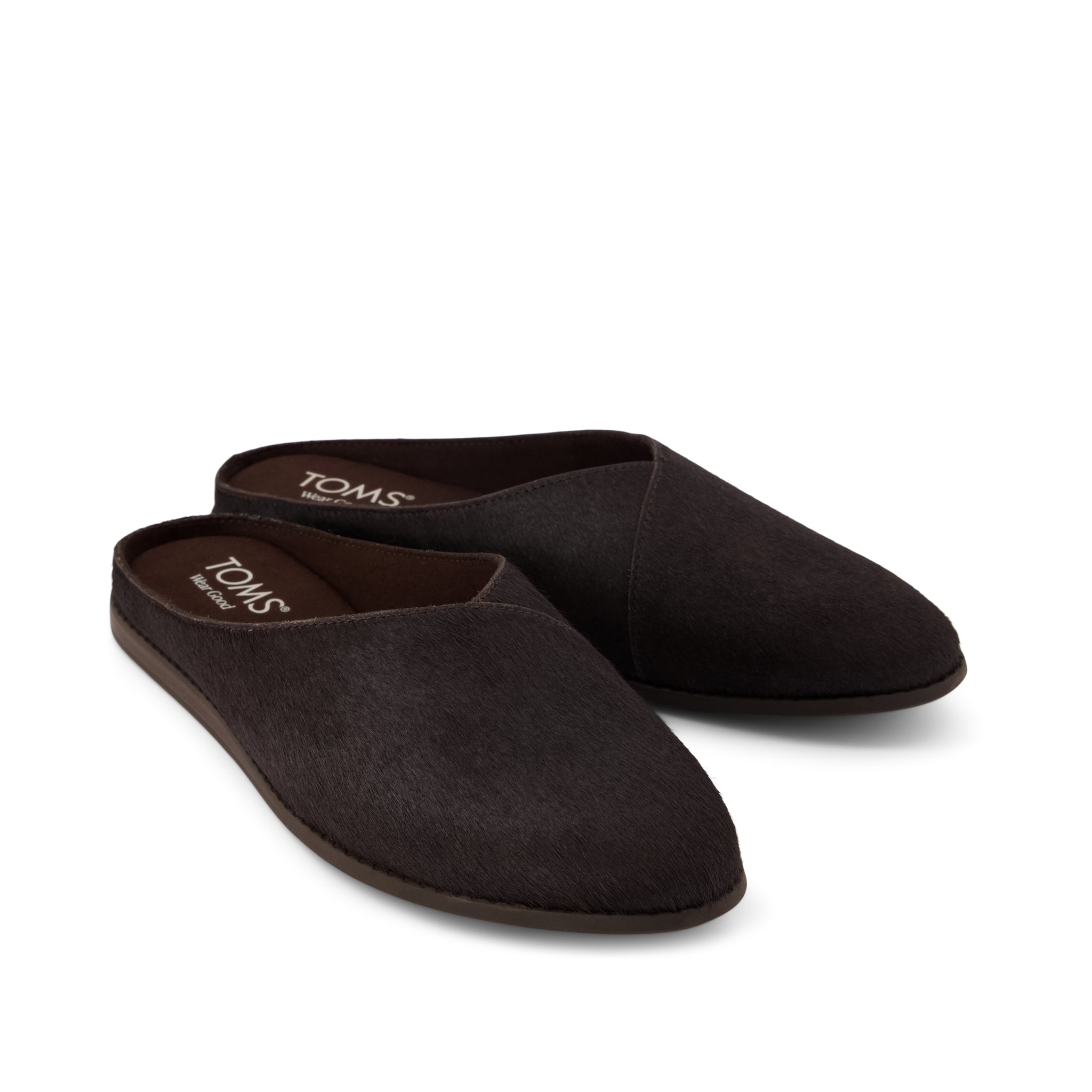 Womens Amelia Mule Chocolate Brown Hair Leather - Image 3
